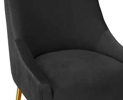 Lyrical Pleated Black Velvet Counter Stool