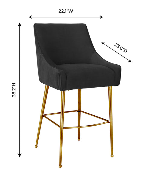 Solene Beaumont Pleated Performance Velvet Stool - image 6