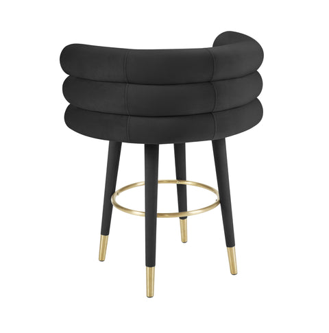 Jessica Black Velvet Counter Stool