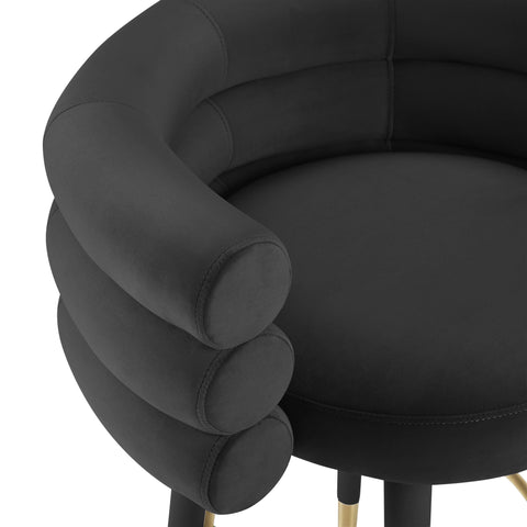 Jessica Black Velvet Counter Stool