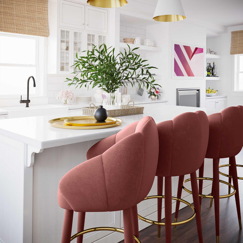 Madrid Salmon Swivel Counter Stool