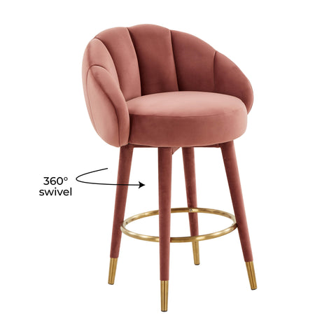 Madrid Salmon Swivel Counter Stool