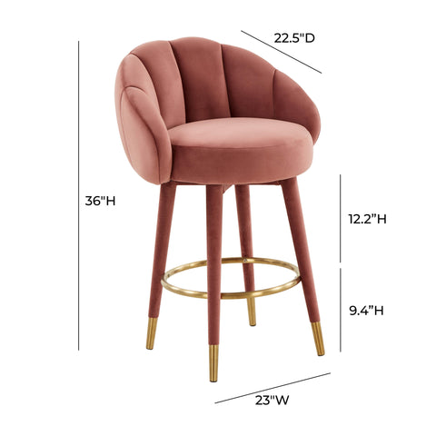 Madrid Salmon Swivel Counter Stool