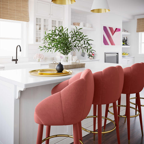 Madrid Salmon Swivel Counter Stool
