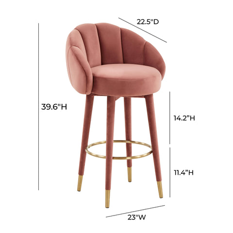 Madrid Salmon Swivel Bar Stool