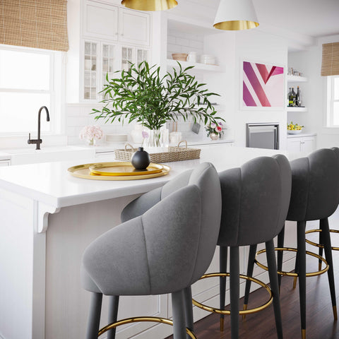 Madrid Light Grey Swivel Counter Stool