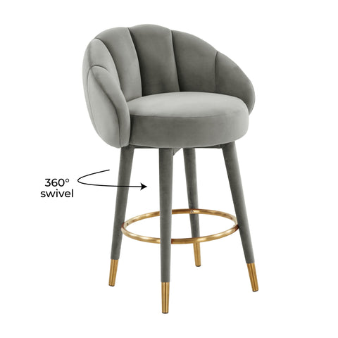 Madrid Light Grey Swivel Counter Stool