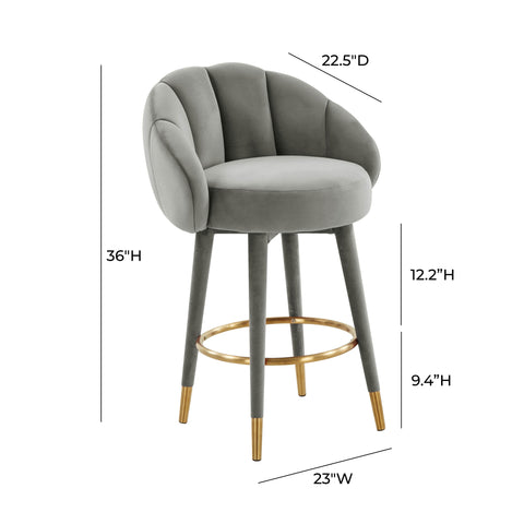 Madrid Light Grey Swivel Counter Stool