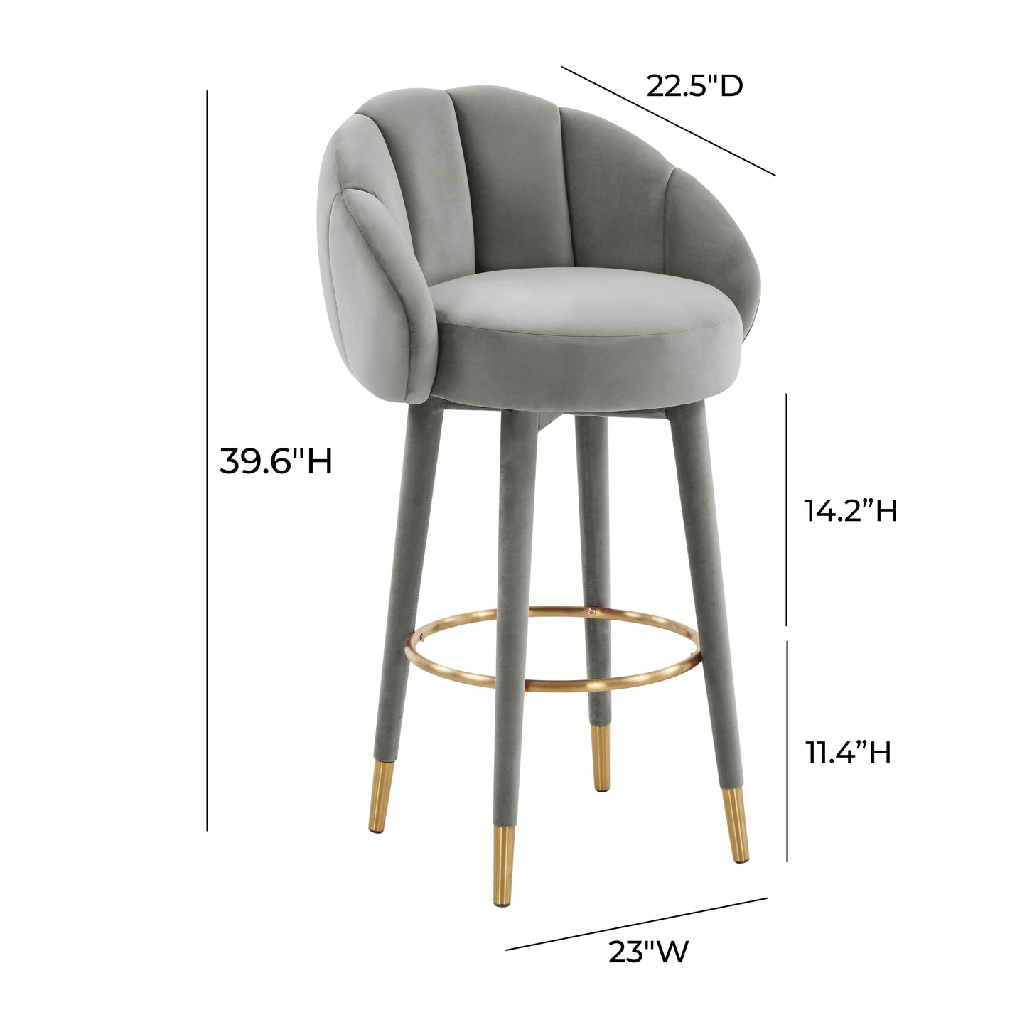 madrid light grey swivel bar stool