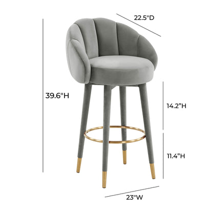 Madrid Light Grey Swivel Bar Stool