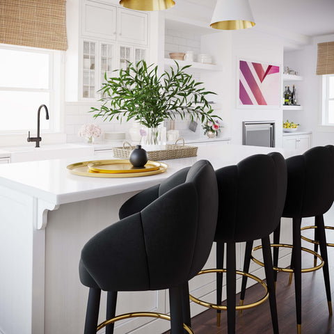 Madrid Black Swivel Counter Stool