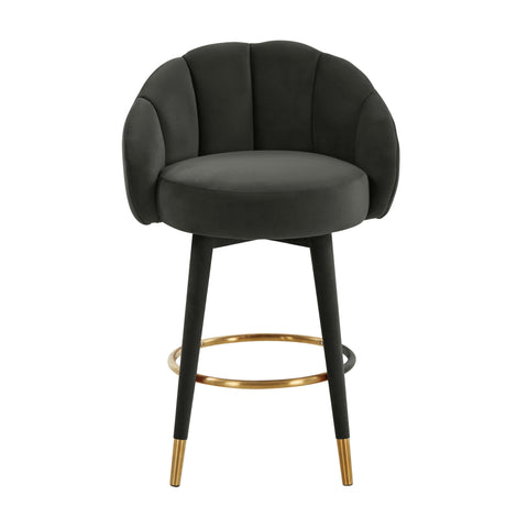 Madrid Black Swivel Counter Stool