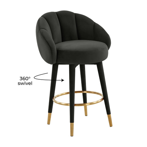 Madrid Black Swivel Counter Stool