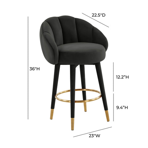 Madrid Black Swivel Counter Stool