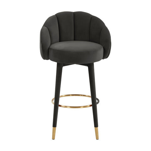 Madrid Black Swivel Bar Stool