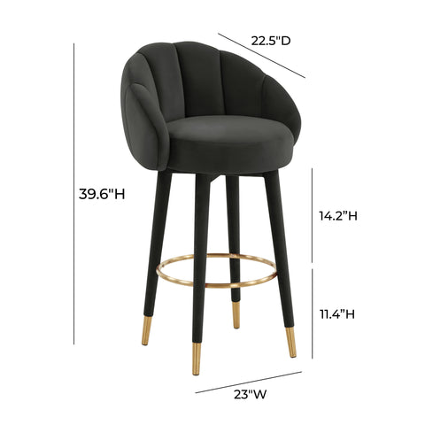 Madrid Black Swivel Bar Stool
