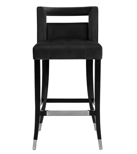 Lupita Black Velvet Bar Stool