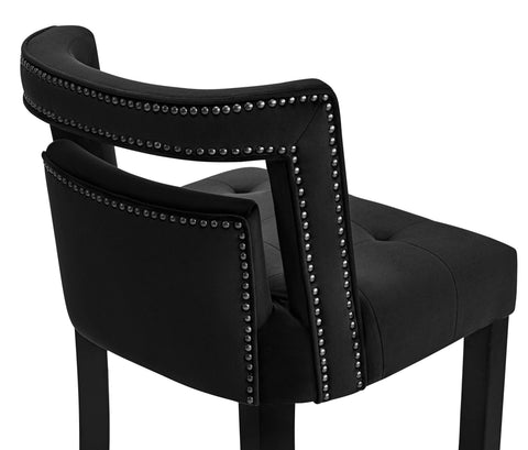 Lupita Black Velvet Bar Stool