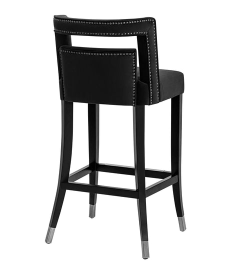 Lupita Black Velvet Bar Stool