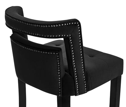 Lupita Black Velvet Counter Stool