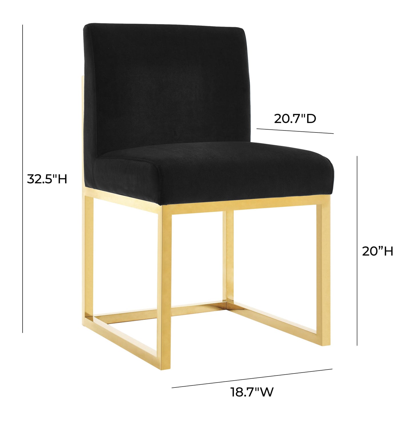 ember black velvet chair