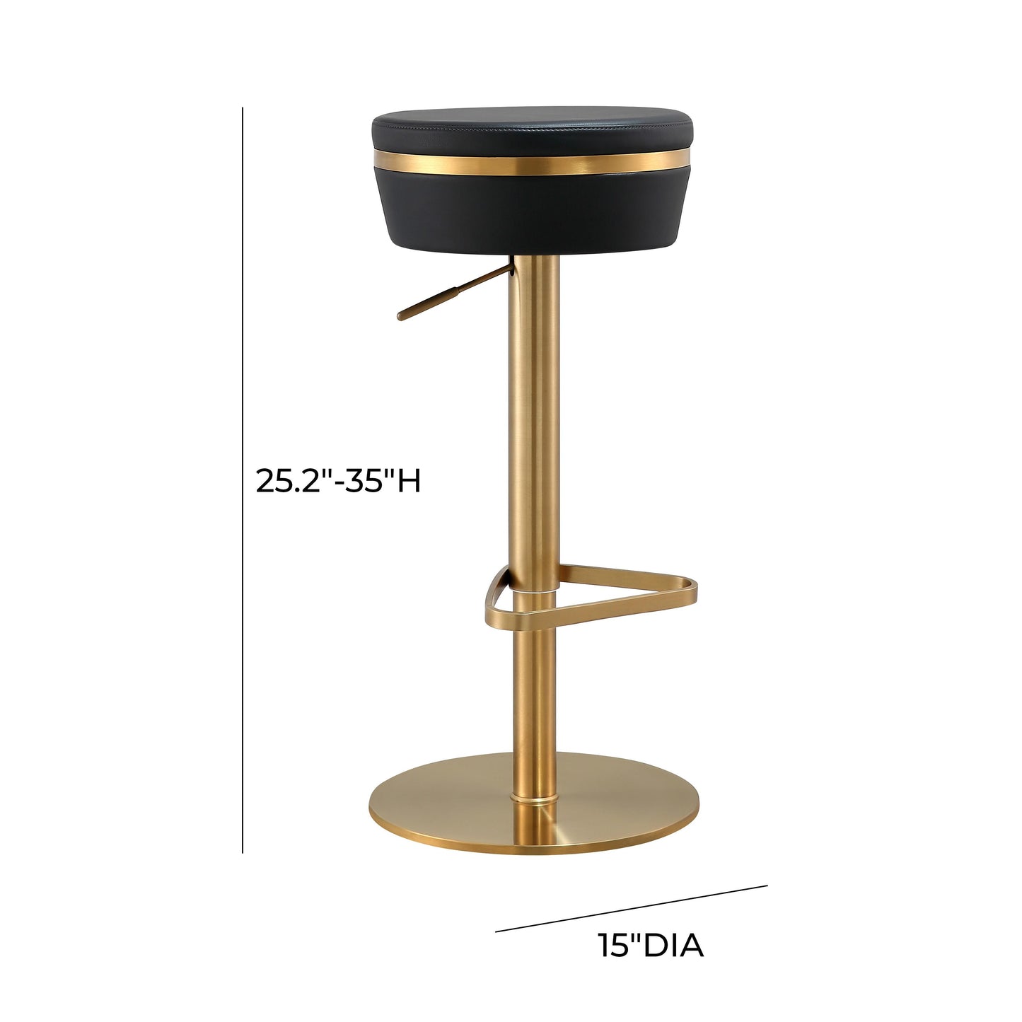 camilla black and gold adjustable stool