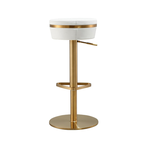 Camilla White and Gold Adjustable Stool