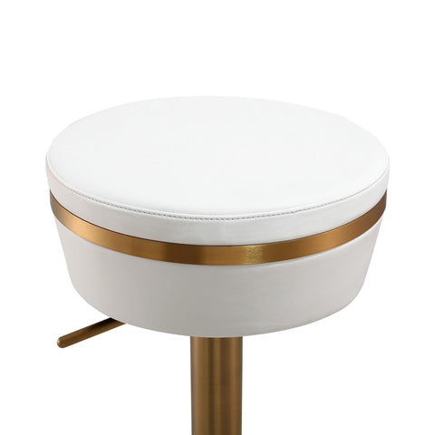 Camilla White and Gold Adjustable Stool