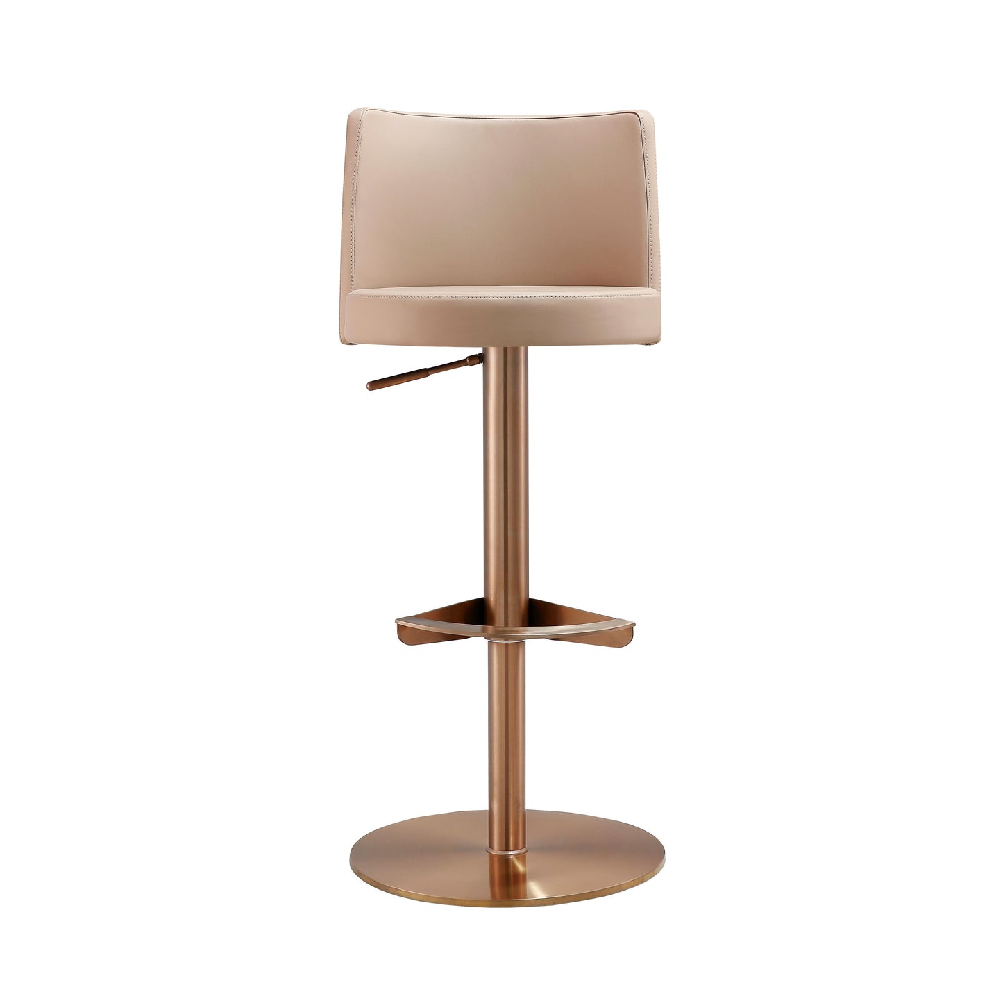 flute cafe au lait and rose gold adjustable stool