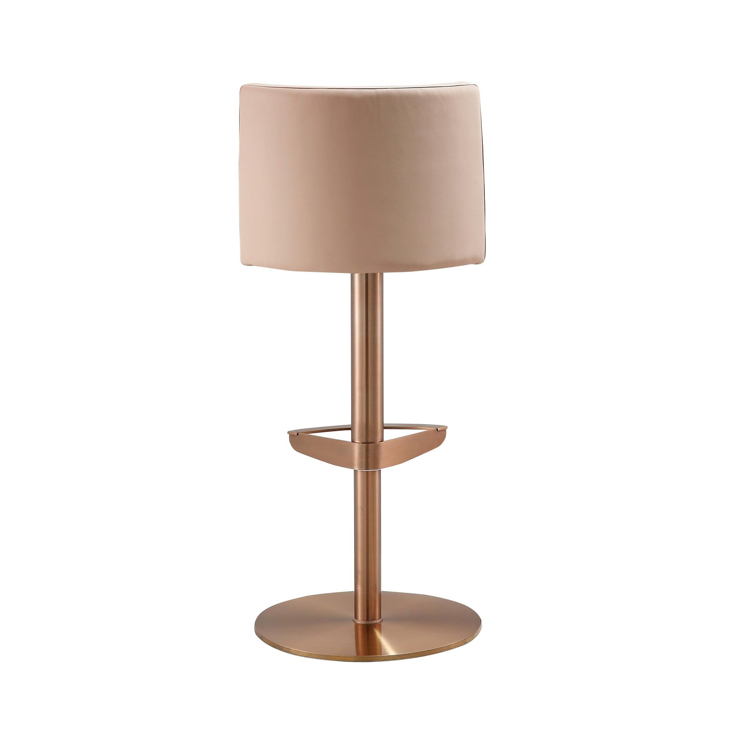 flute cafe au lait and rose gold adjustable stool