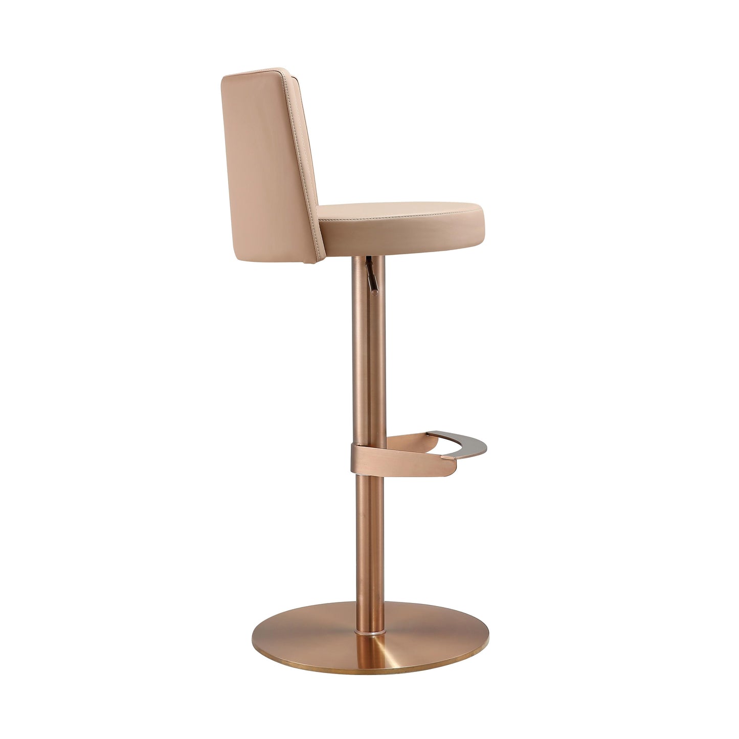 flute cafe au lait and rose gold adjustable stool