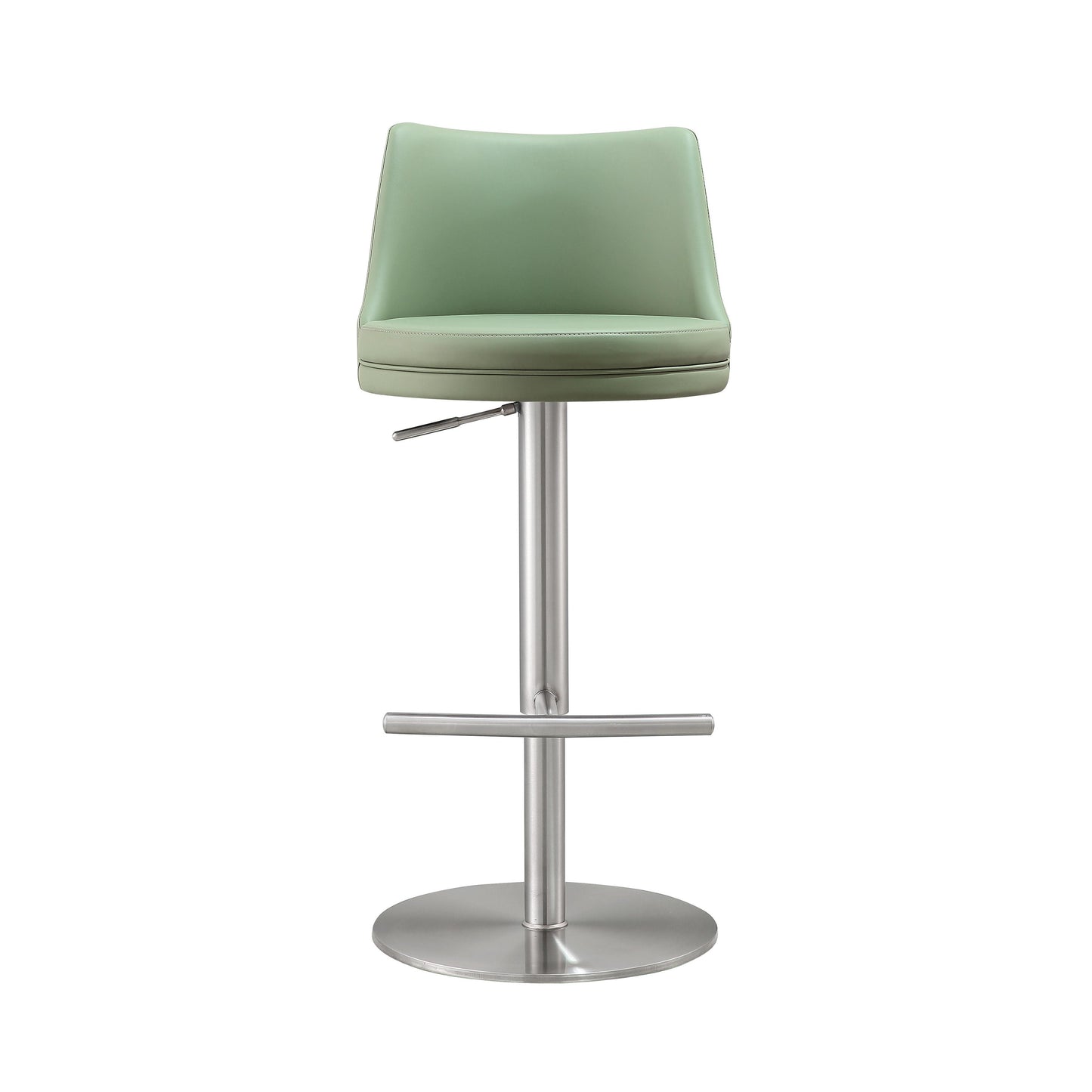 aria sea foam green and silver adjustable stool