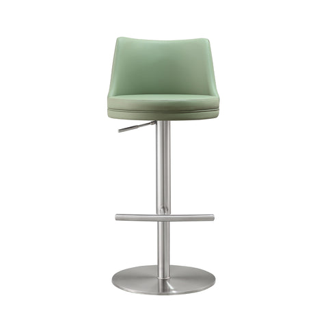 Aria Sea Foam Green and Silver Adjustable Stool