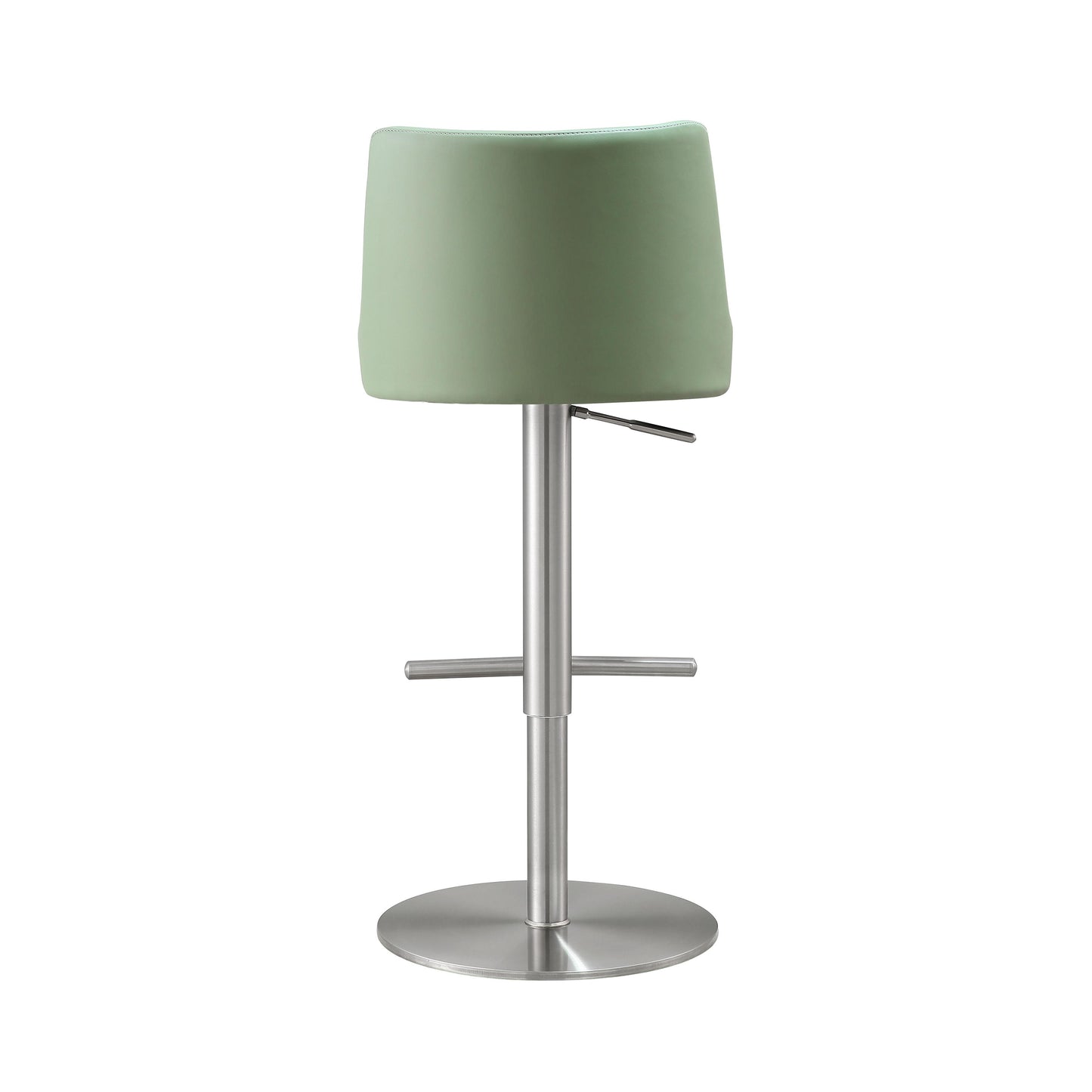 aria sea foam green and silver adjustable stool