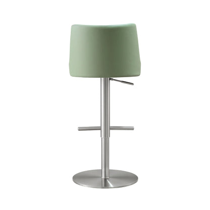 Aria Sea Foam Green and Silver Adjustable Stool