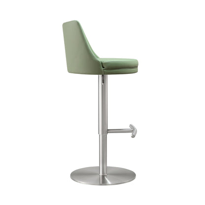 Aria Sea Foam Green and Silver Adjustable Stool