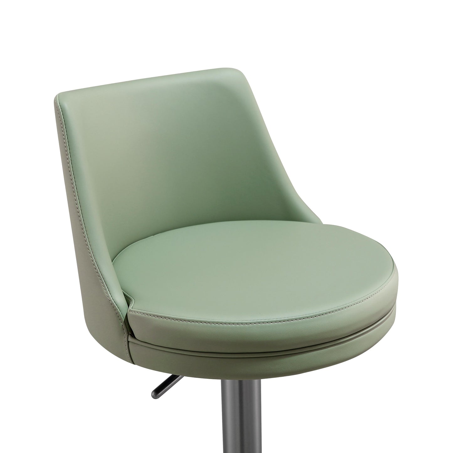 aria sea foam green and silver adjustable stool