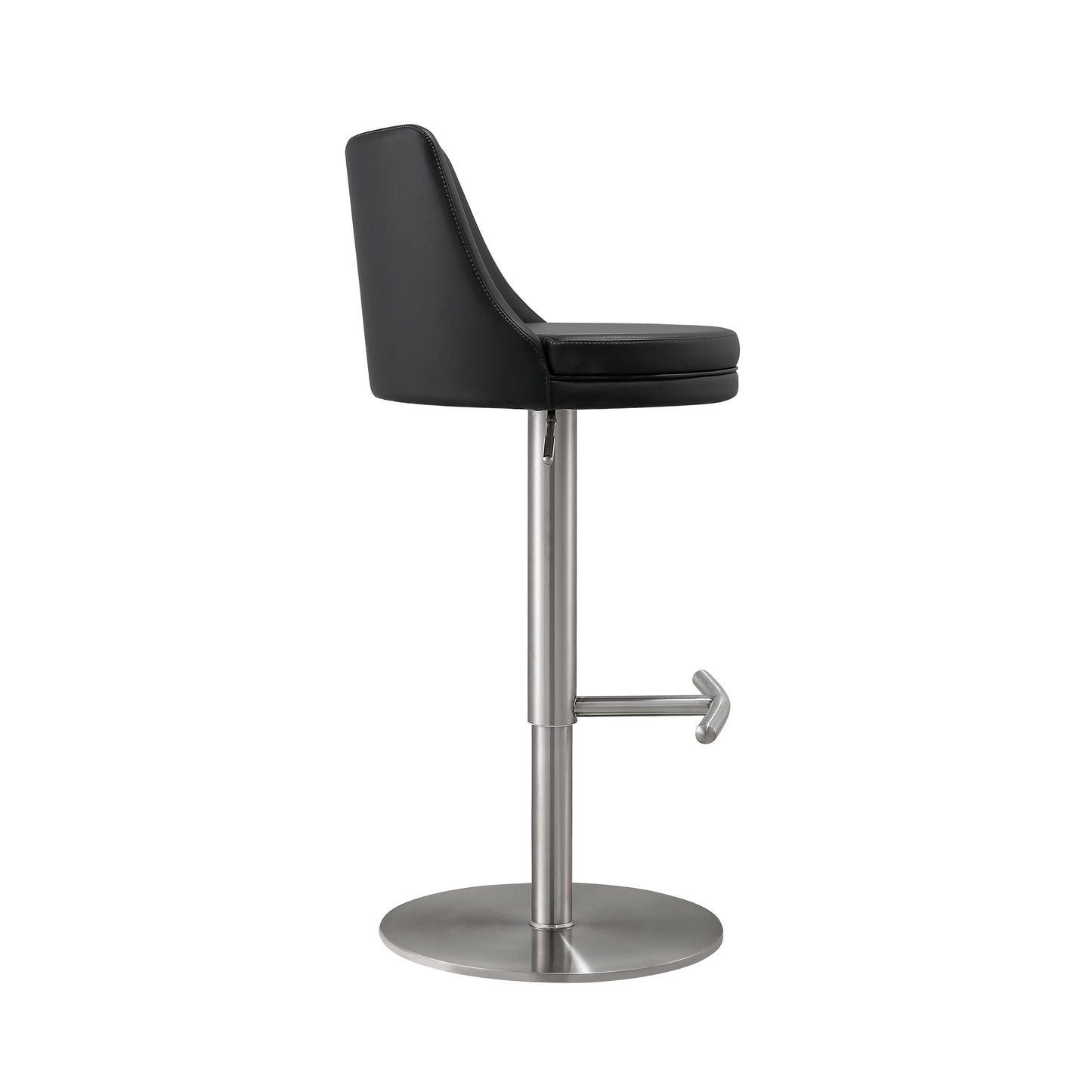 aria black and silver adjustable stool