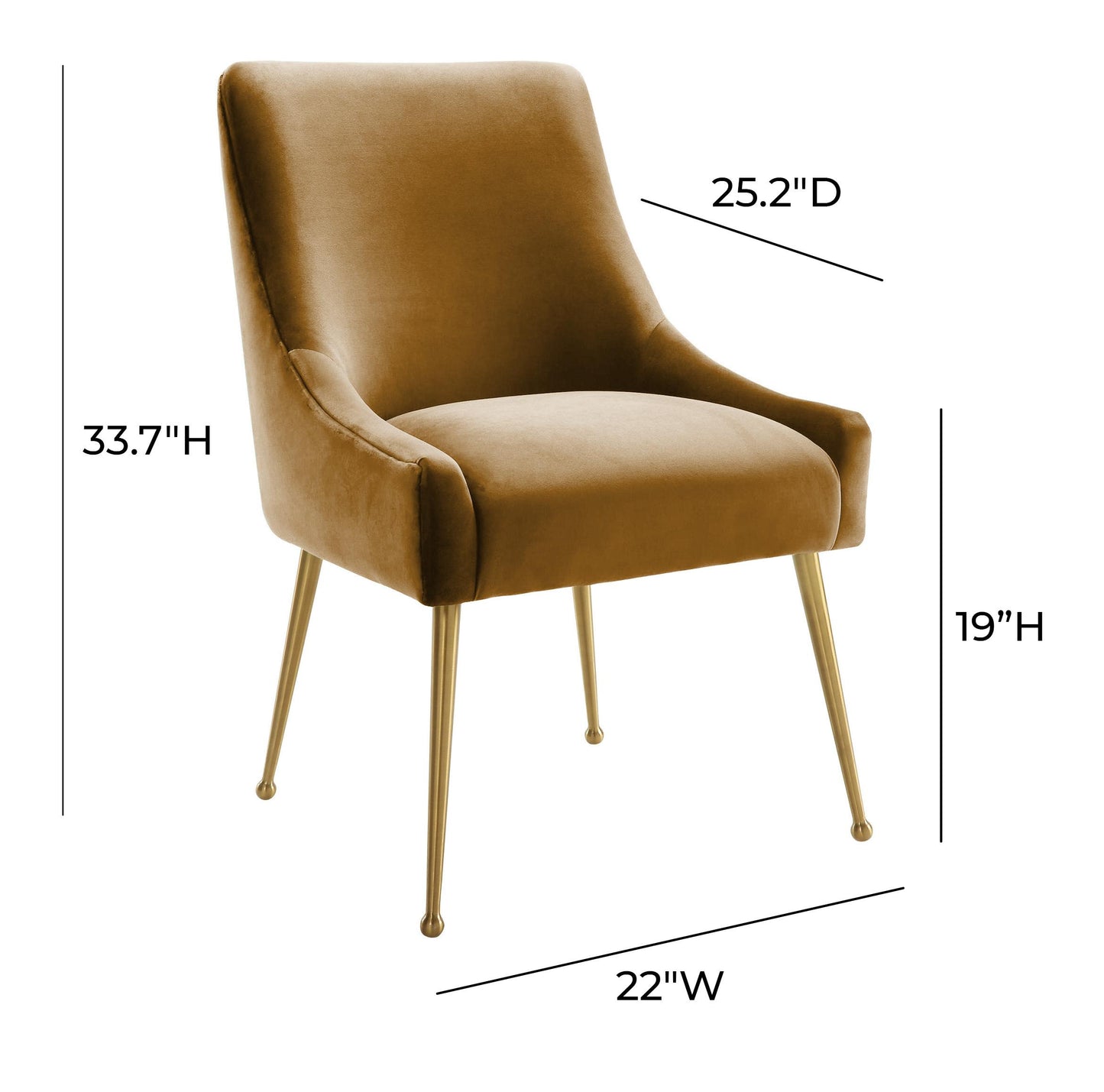 lyrical cognac velvet side chair