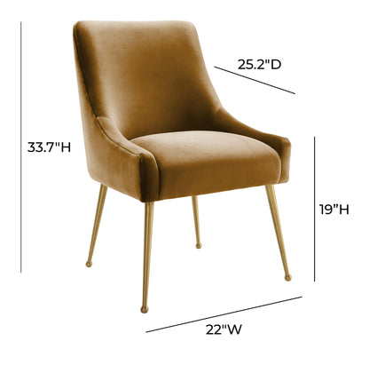 Lyrical Cognac Velvet Side Chair