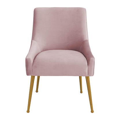 Lyrical Pleated Mauve Velvet Side Chair