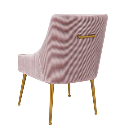 Lyrical Pleated Mauve Velvet Side Chair