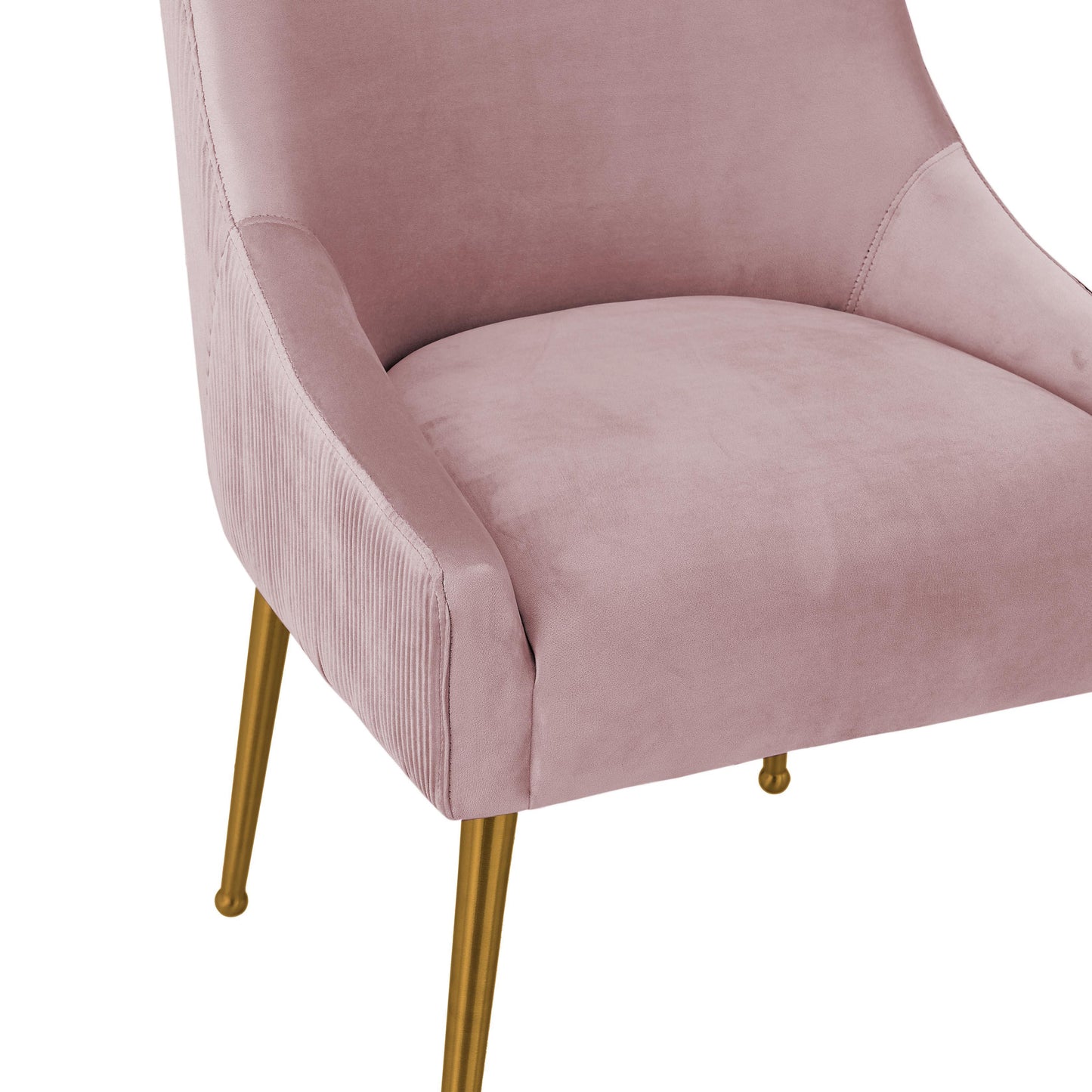 lyrical pleated mauve velvet side chair