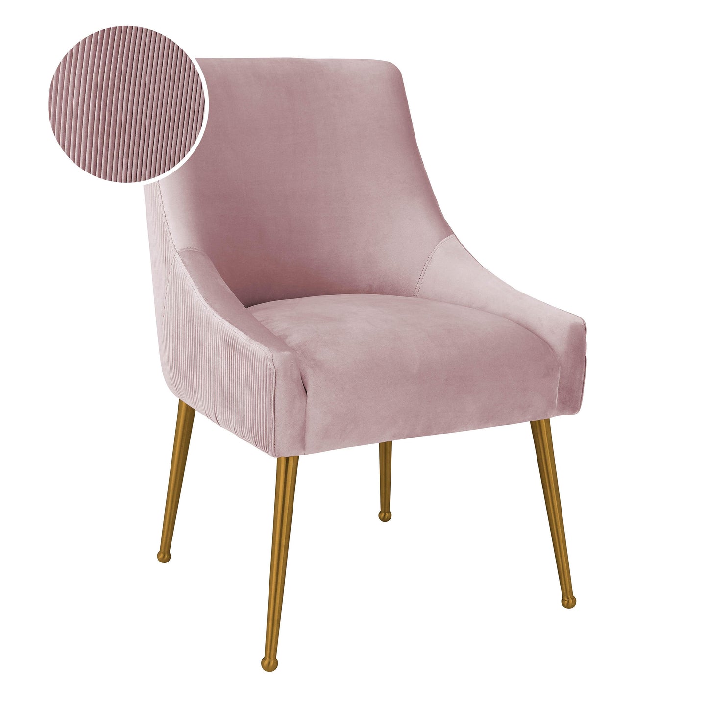 lyrical pleated mauve velvet side chair