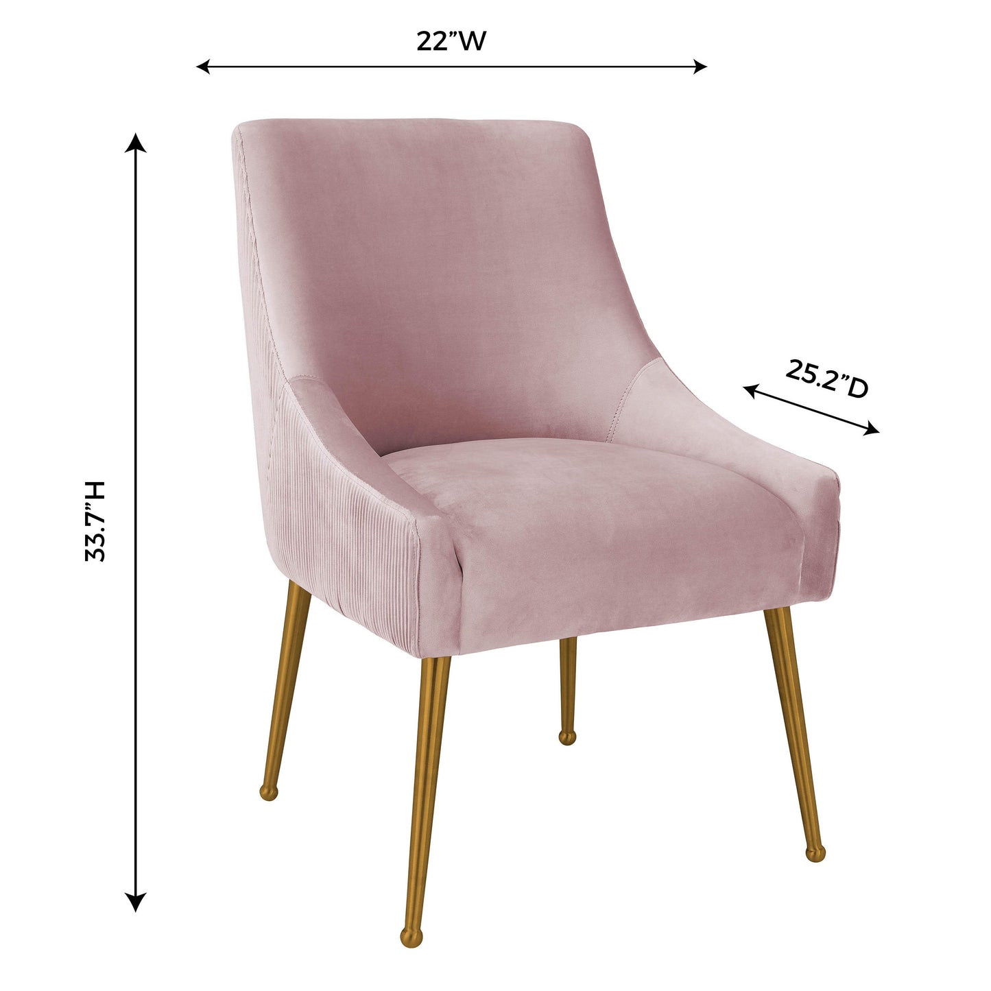 lyrical pleated mauve velvet side chair