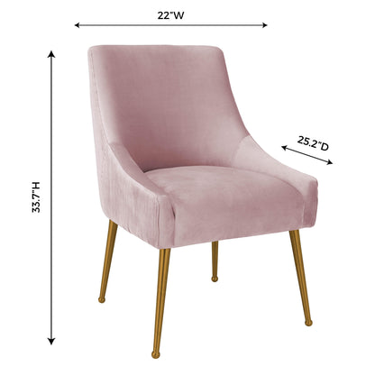 Lyrical Pleated Mauve Velvet Side Chair