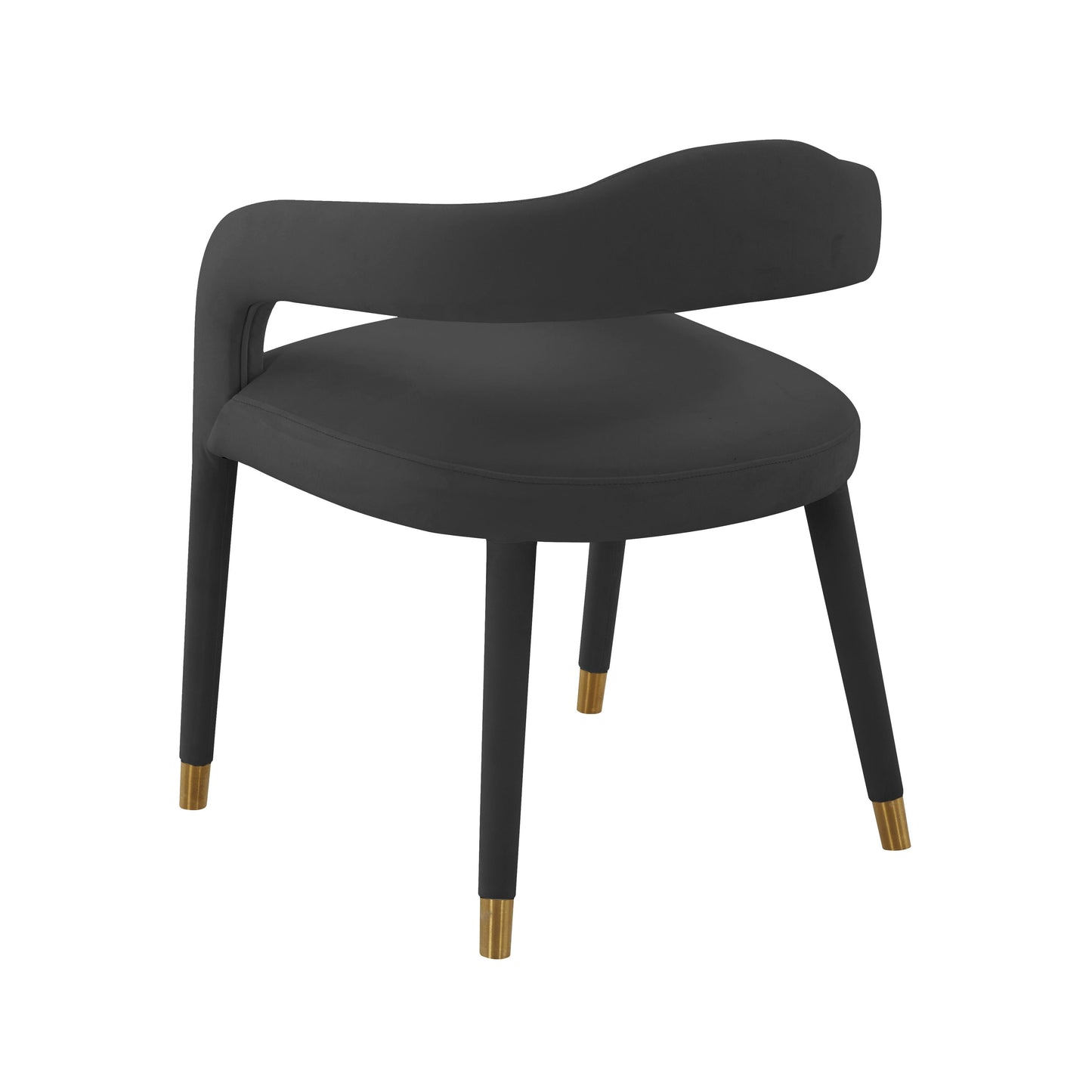 salty black velvet dining chair