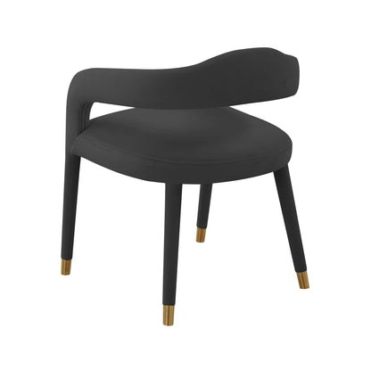 Salty Black Velvet Dining Chair