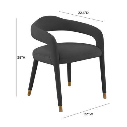 Salty Black Velvet Dining Chair