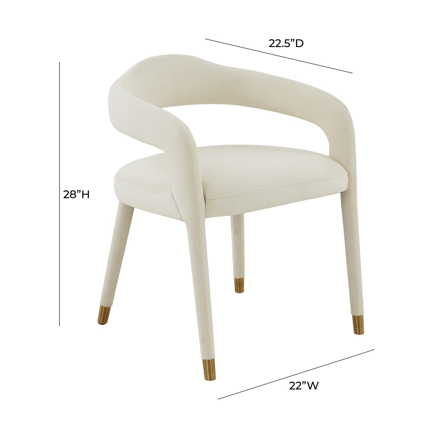 salty cream velvet dining chair